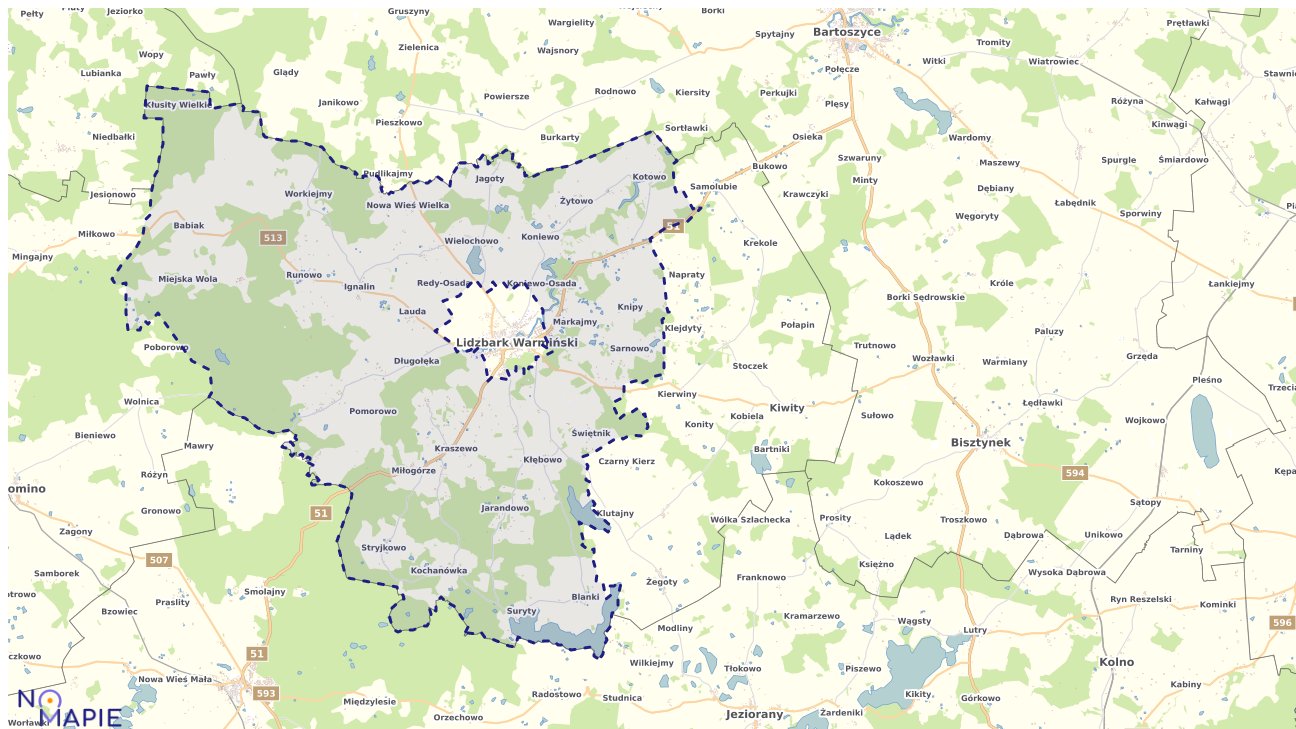 Mapa wyborów do sejmu Lidzbark Warmiński